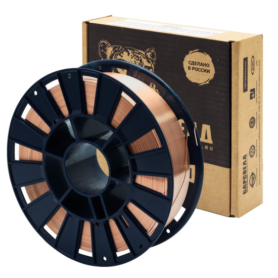 Сварочная Проволока омеднен. БАРСВЕЛД СВ-08Г2С-О ф 0,8 мм (кассета 5 кг, D-200), СМС, НАКС