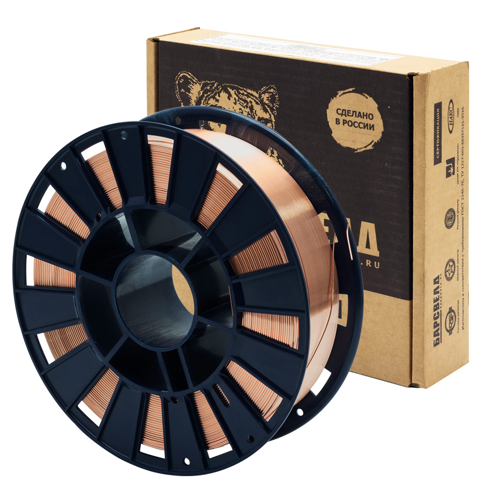 Сварочная Проволока омеднен. БАРСВЕЛД СВ-08Г2С-О ф 0,8 мм (кассета 5 кг, D-200), СМС, НАКС